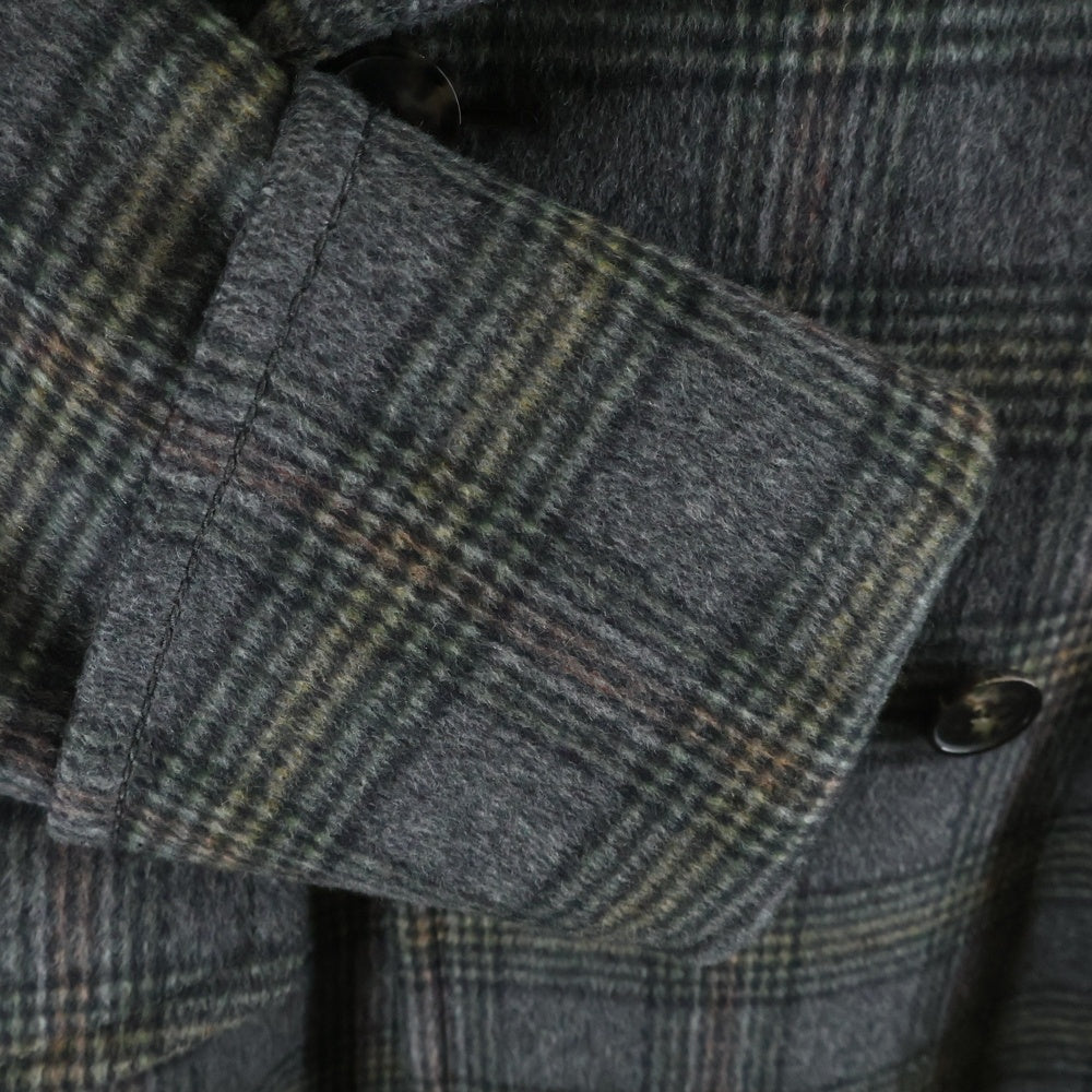 BOTTEGA VENETA(ボッテガヴェネタ) チェック総柄 ダブルブレスト チェスター ロングコート グレー 482661