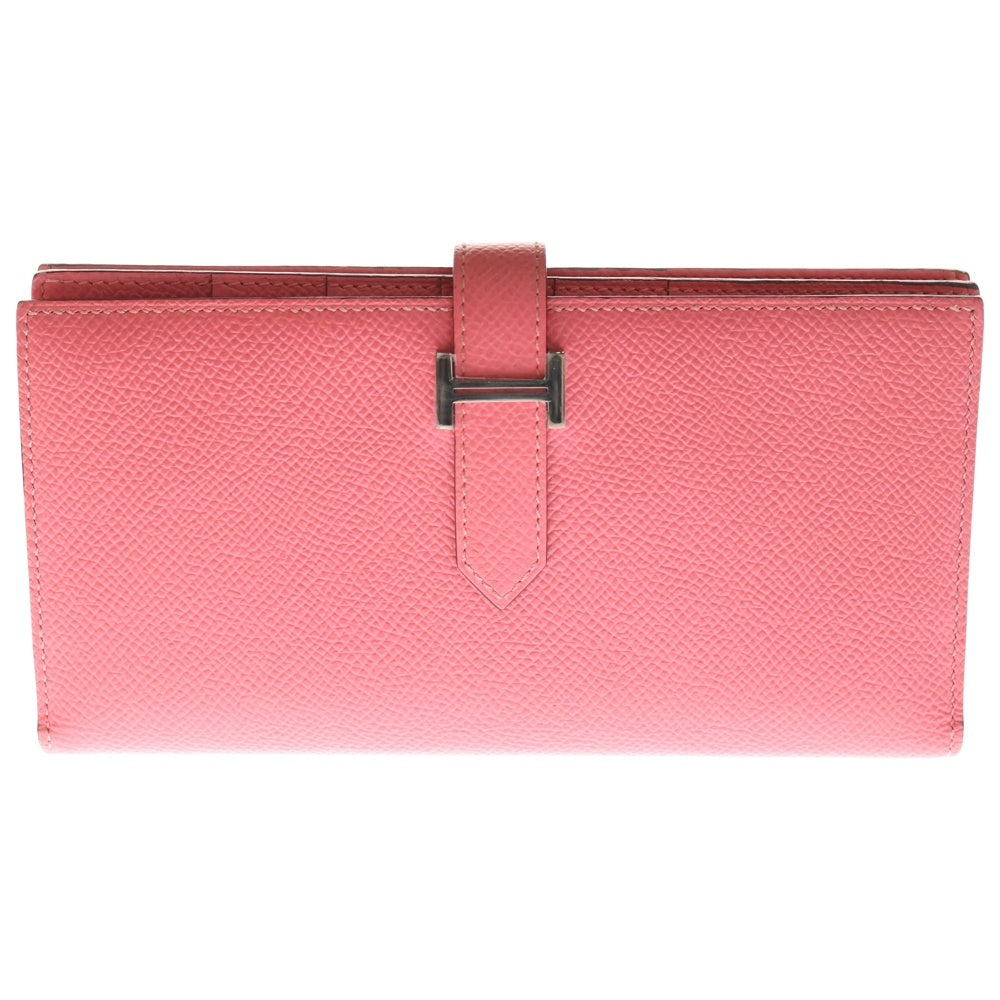HERMES(エルメス) ベアンスフレ ローズアザレ エプソン Z刻印 シルバー金具 ウォレット 二つ折り長財布 レディース