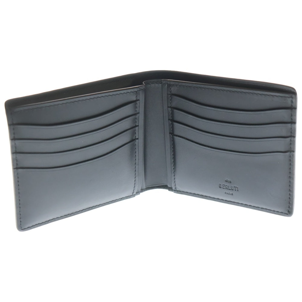 Berluti(ベルルッティ) カリグラフィ マコレ 二つ折り財布 コンパクトウォレット カードエケース ブラウン レザー