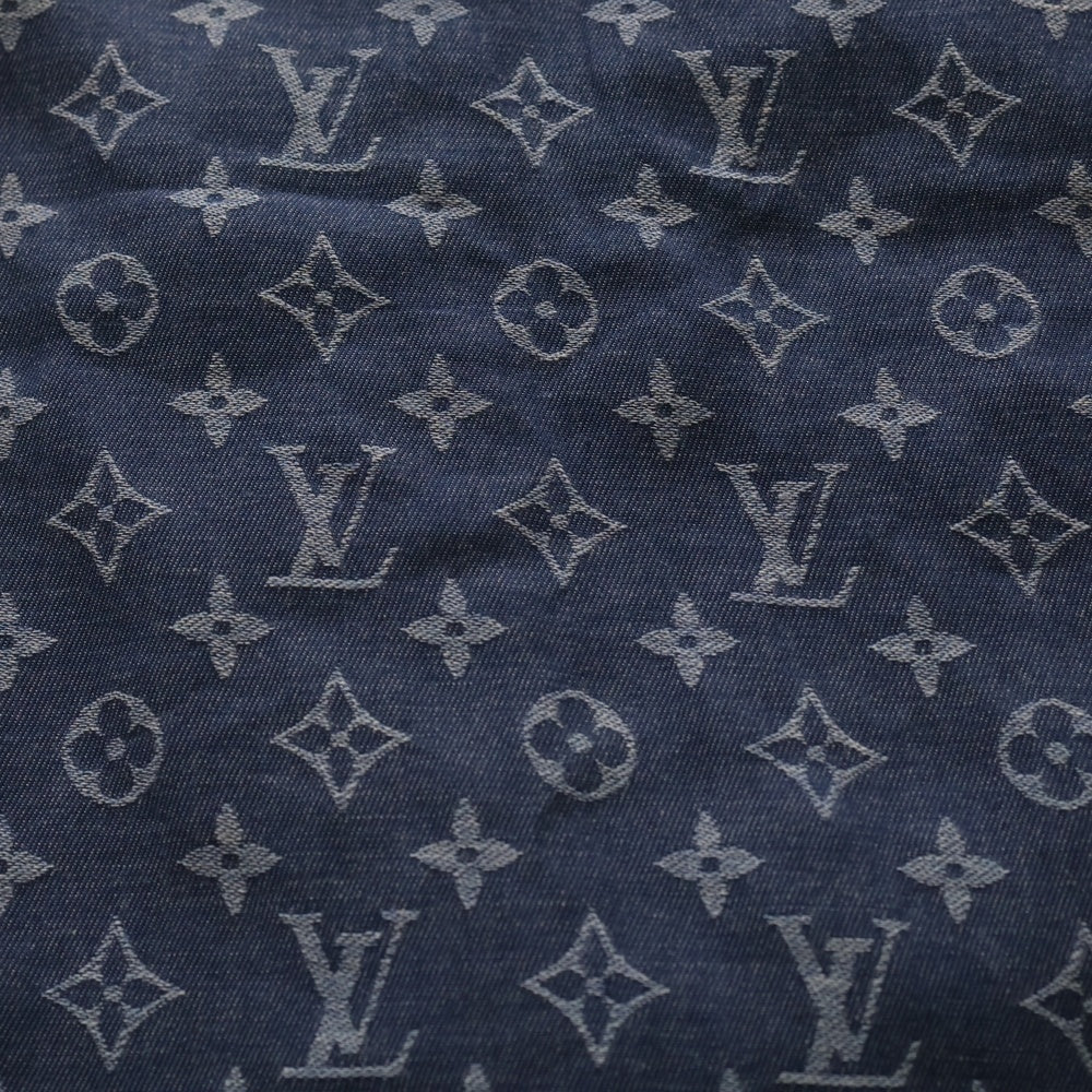 LOUIS VUITTON(ルイヴィトン) ショールモノグラム ストール スカーフ インディゴブルー シルク×ウール M71618 レディース