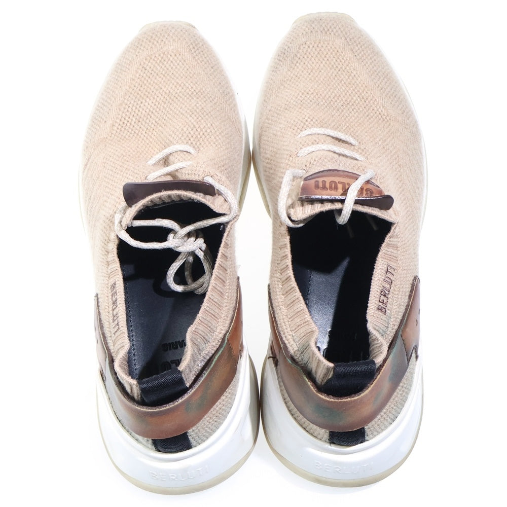 Berluti(ベルルッティ) シャドウ レザー切替メッシュローカットスニーカー ブラウン