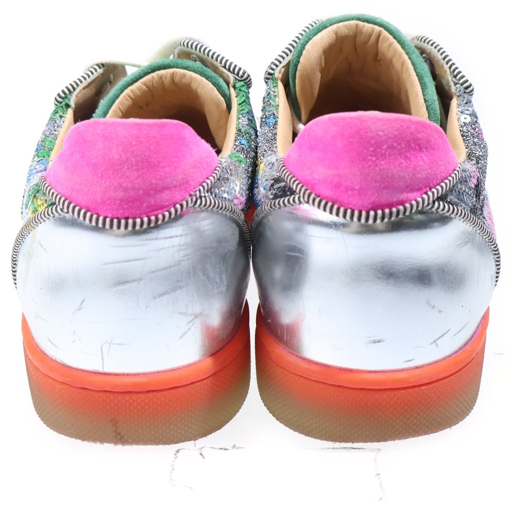 CHRISTIAN LOUBOUTIN(クリスチャンルブタン) スパンコール刺繍スタッズレザー切替ローカットスニーカー マルチカラー 36/23cm レディース