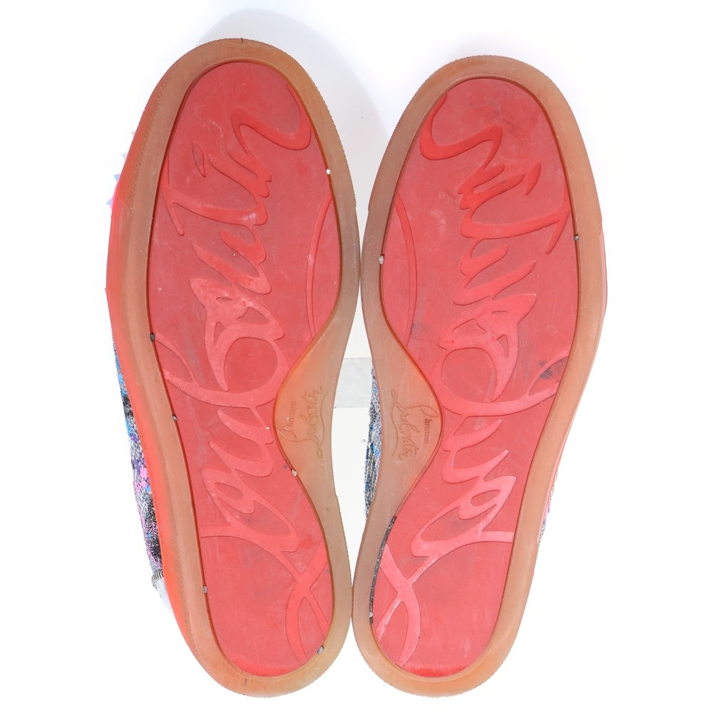 CHRISTIAN LOUBOUTIN(クリスチャンルブタン) スパンコール刺繍スタッズレザー切替ローカットスニーカー マルチカラー 36/23cm レディース