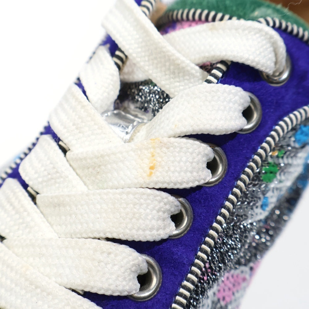CHRISTIAN LOUBOUTIN(クリスチャンルブタン) スパンコール刺繍スタッズレザー切替ローカットスニーカー マルチカラー 36/23cm レディース