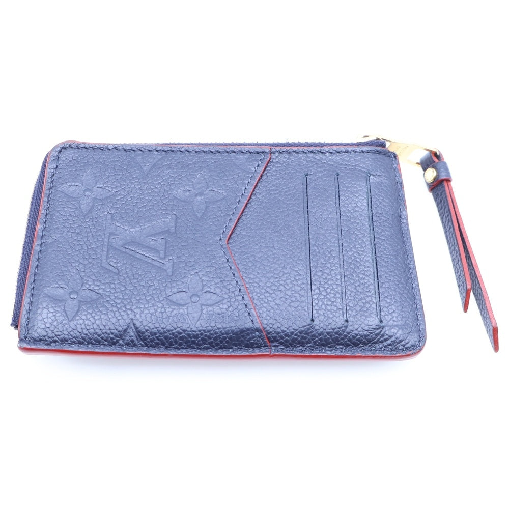 LOUIS VUITTON(ルイヴィトン) モノグラム アンプラント ポルトカルトレクトヴェルソ フラグメントケース コインケース バッグチャーム レッド×ネイビー レザー M69420 ゴールド金具 レディース