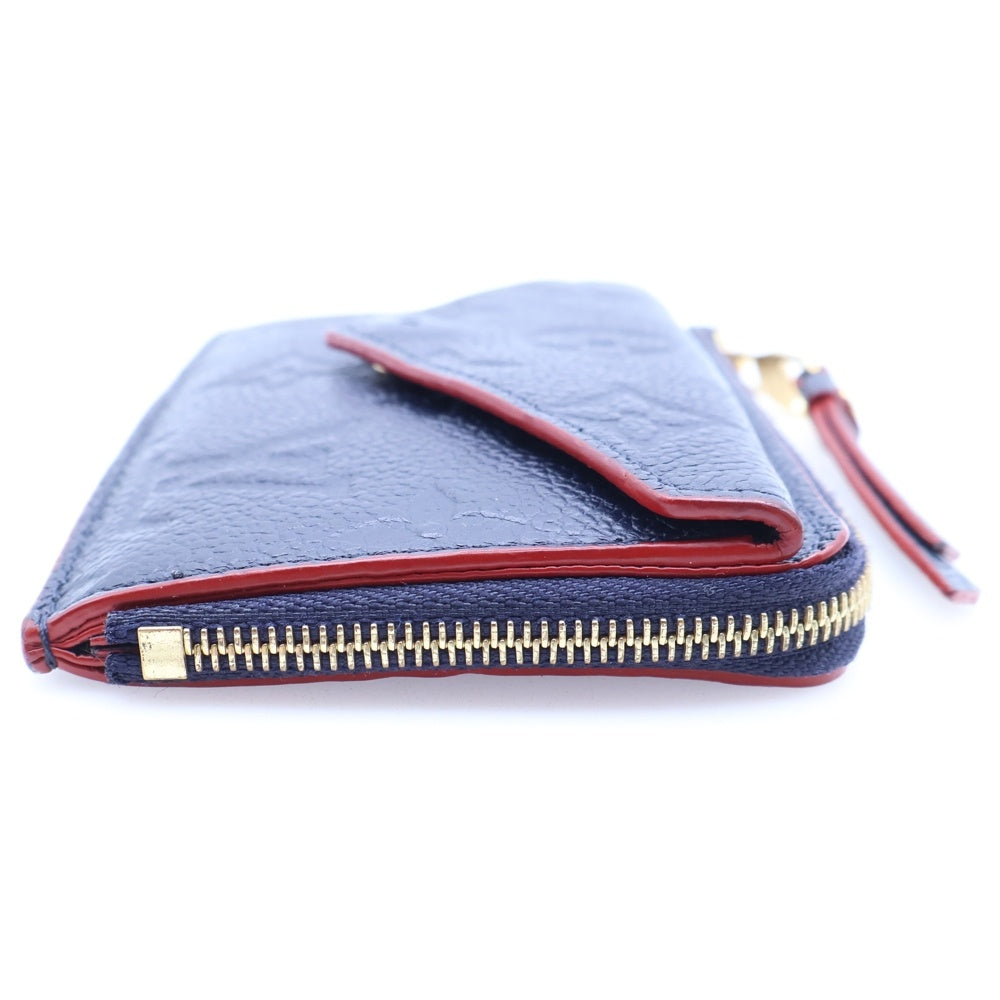 LOUIS VUITTON(ルイヴィトン) モノグラム アンプラント ポルトカルトレクトヴェルソ フラグメントケース コインケース バッグチャーム レッド×ネイビー レザー M69420 ゴールド金具 レディース