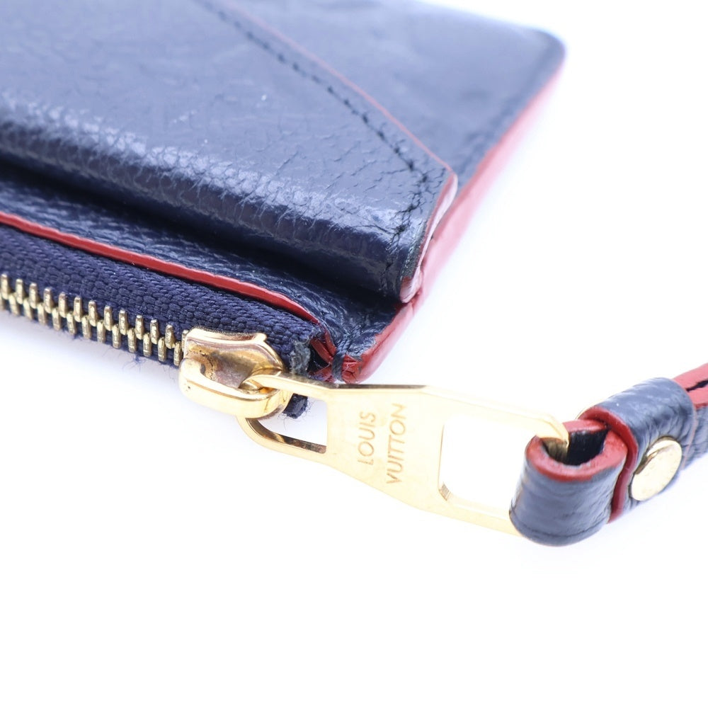 LOUIS VUITTON(ルイヴィトン) モノグラム アンプラント ポルトカルトレクトヴェルソ フラグメントケース コインケース バッグチャーム レッド×ネイビー レザー M69420 ゴールド金具 レディース