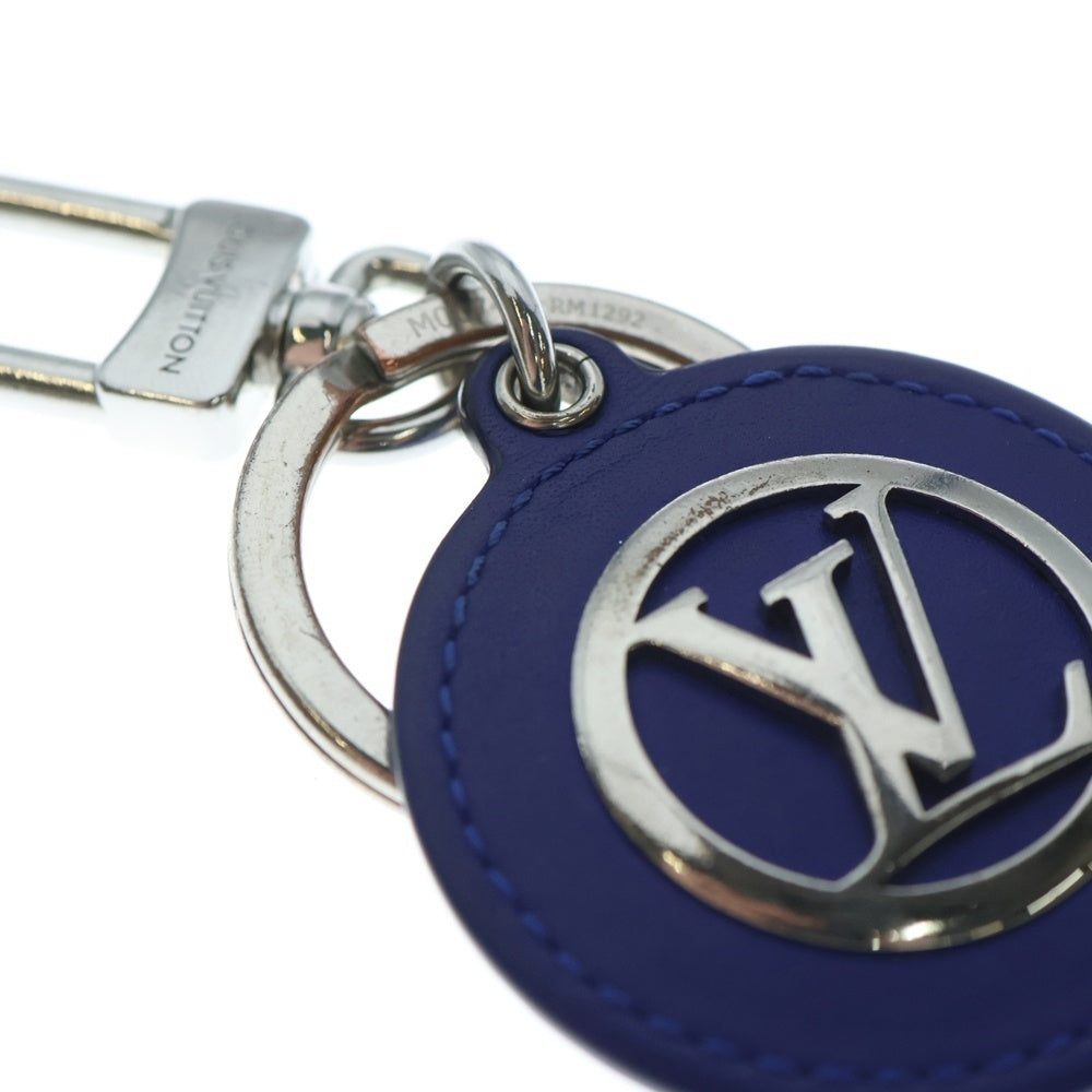 LOUIS VUITTON(ルイヴィトン) ポルト クレ・LV パデッド サークル キーリング バッグチャーム ブルー M00744 シルバー金具