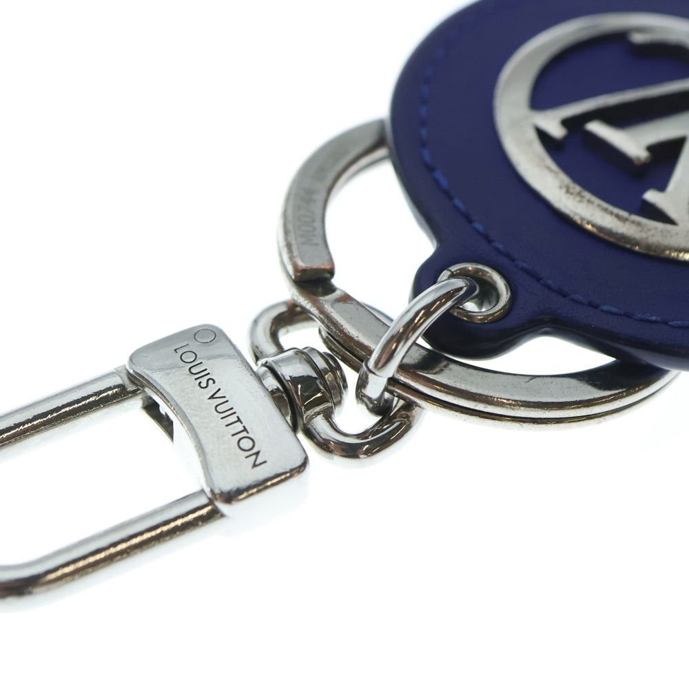 LOUIS VUITTON(ルイヴィトン) ポルト クレ・LV パデッド サークル キーリング バッグチャーム ブルー M00744 シルバー金具