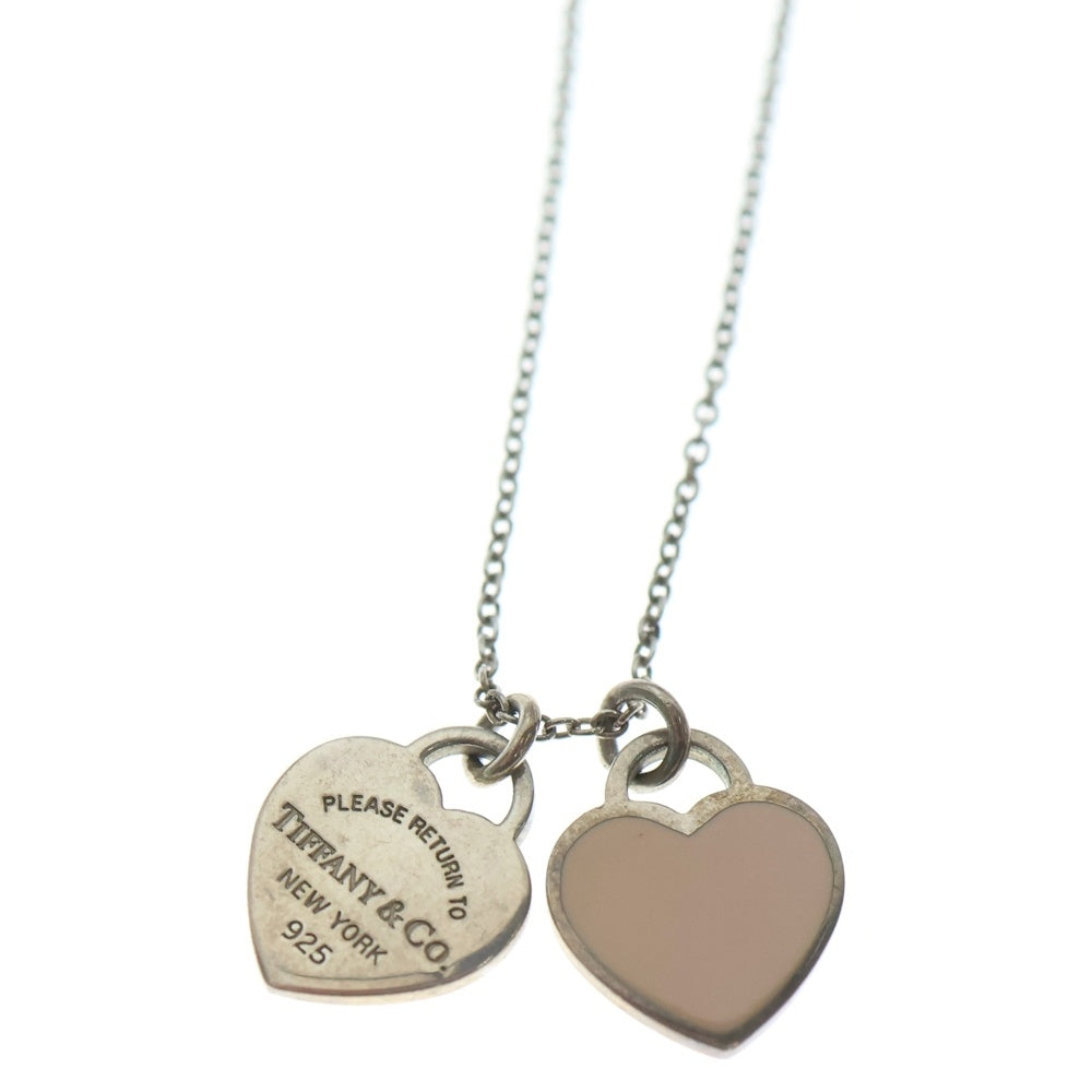 TIFFANY & Co.(ティファニー) リターントゥティファニー ミニダブルハート ネックレス シルバー×ピンク 925 アクセサリー レディース