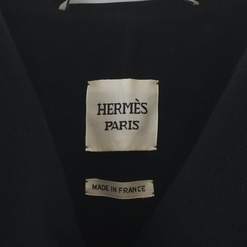 HERMES(エルメス) ベルト付フーデッドカシミヤコート ブルーノワール ネイビー 4H0124DB レディース