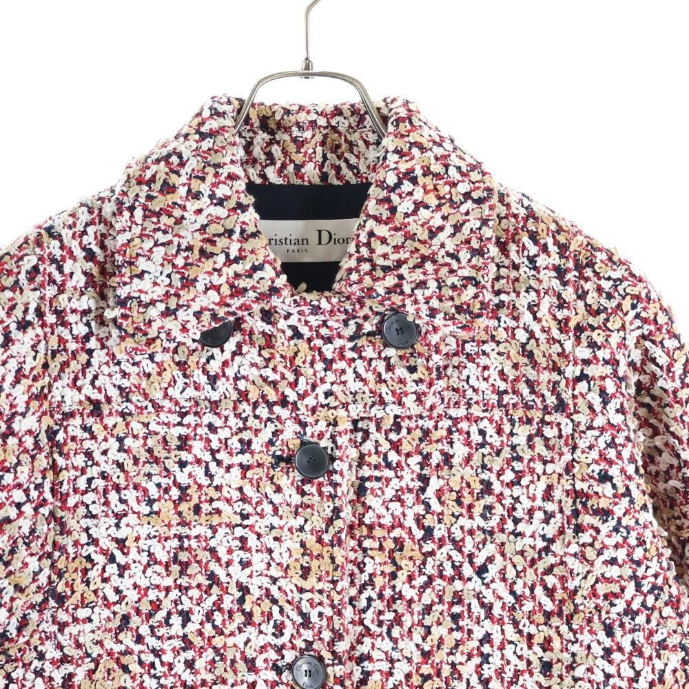 DIOR(ディオール) ロゴボタンロングツイードジャケット マルチカラー レディース 221M06A1000