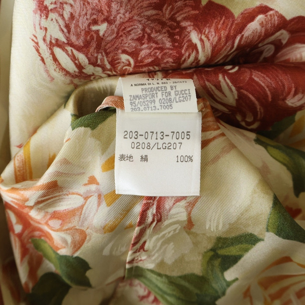 GUCCI(グッチ) トムフォード期 フラワー シルクシャツ ベージュ レディース
