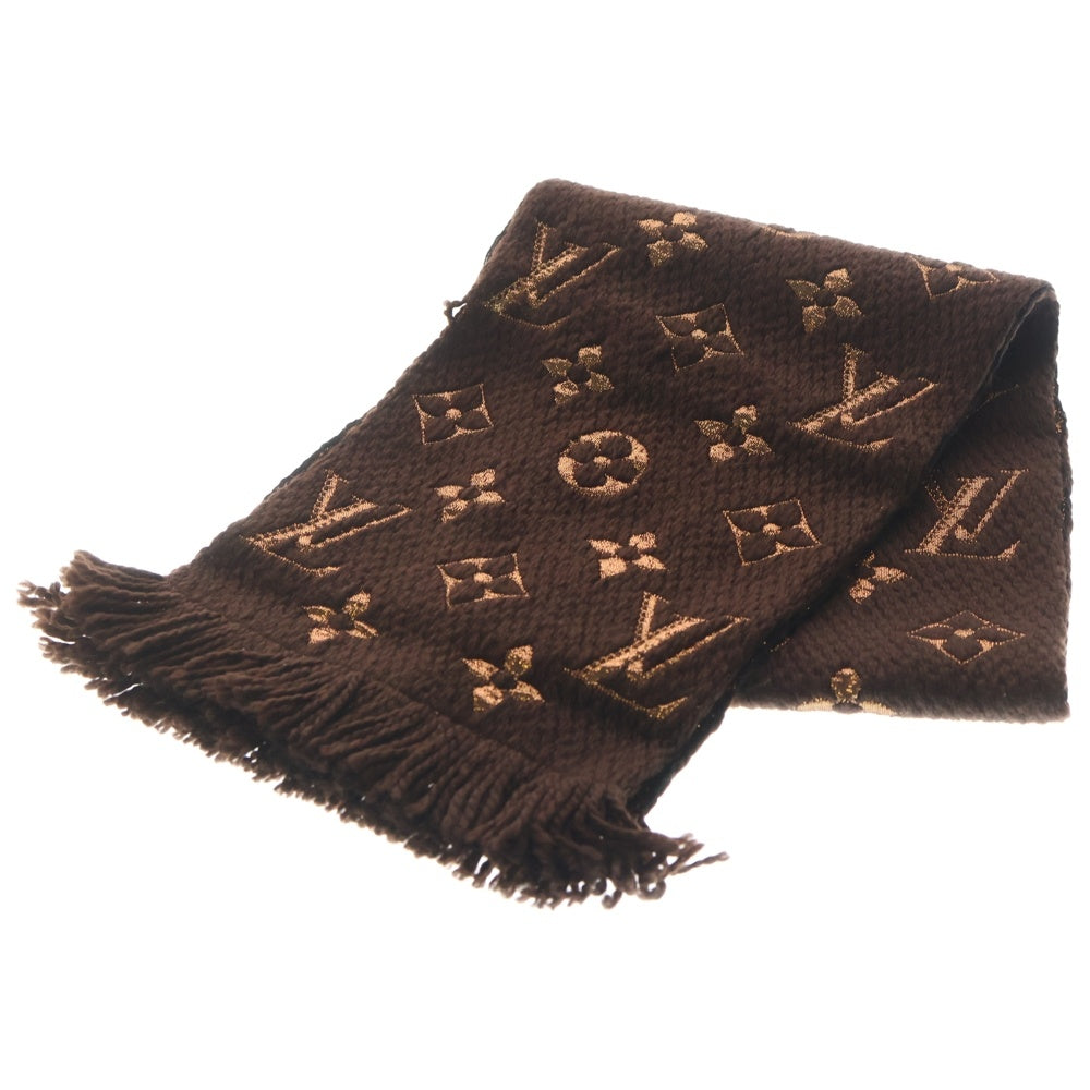 LOUIS VUITTON(ルイヴィトン) エシャルプ ロゴマニア シャイン ウールシルク フリンジマフラー ブラウン M71383 レディース