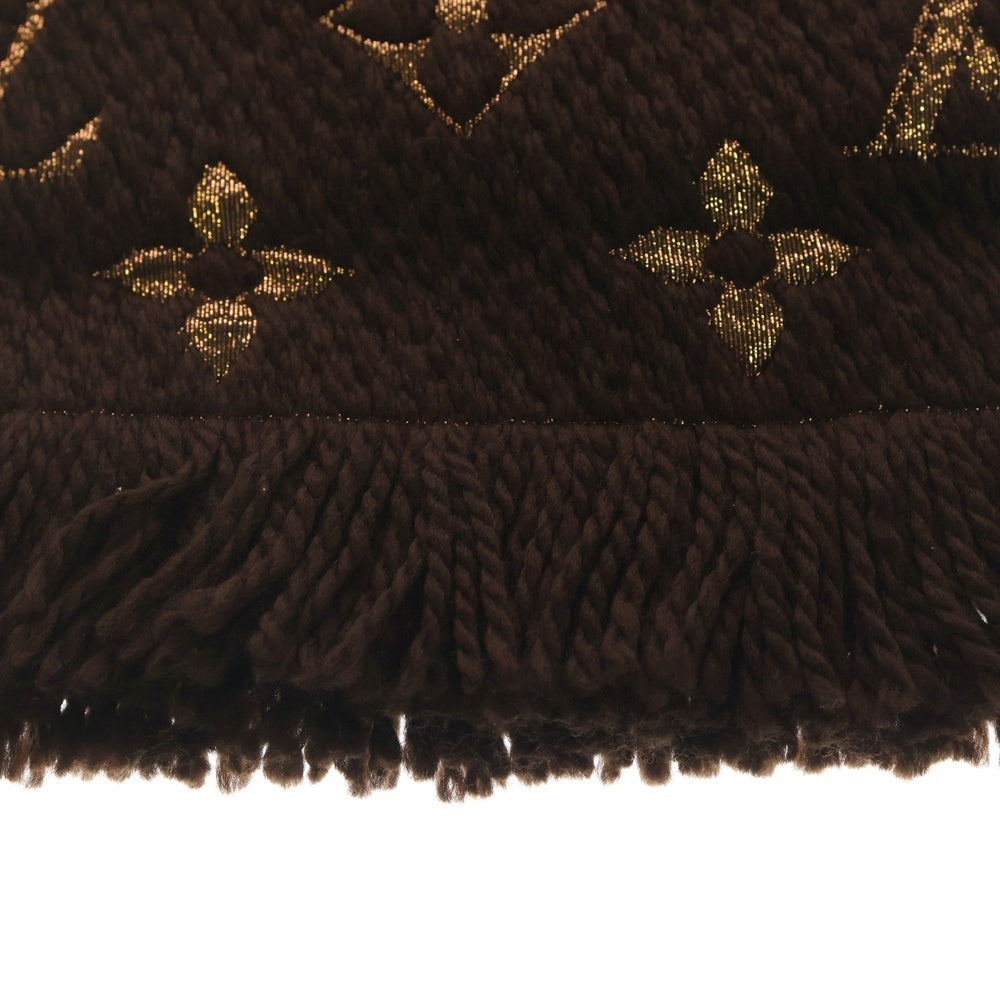 LOUIS VUITTON(ルイヴィトン) エシャルプ ロゴマニア シャイン ウールシルク フリンジマフラー ブラウン M71383 レディース