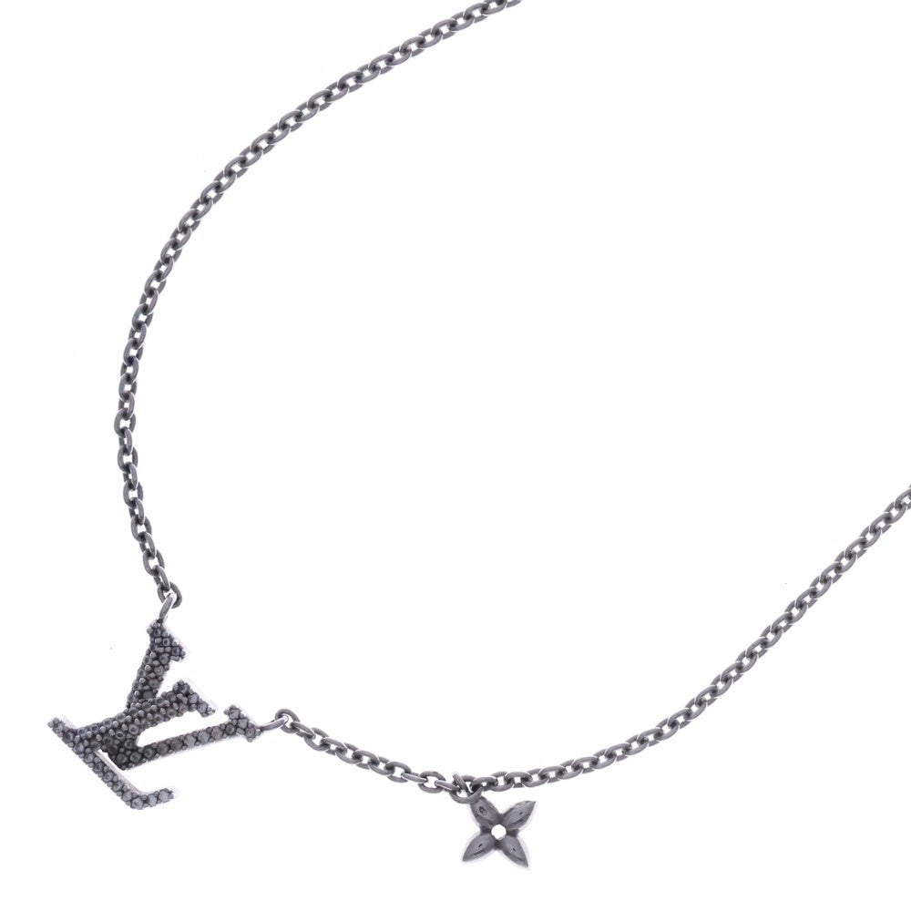 LOUIS VUITTON(ルイヴィトン) LV アイコニック ラインストーン ネックレス ペンダント チェーン シルバー M02751