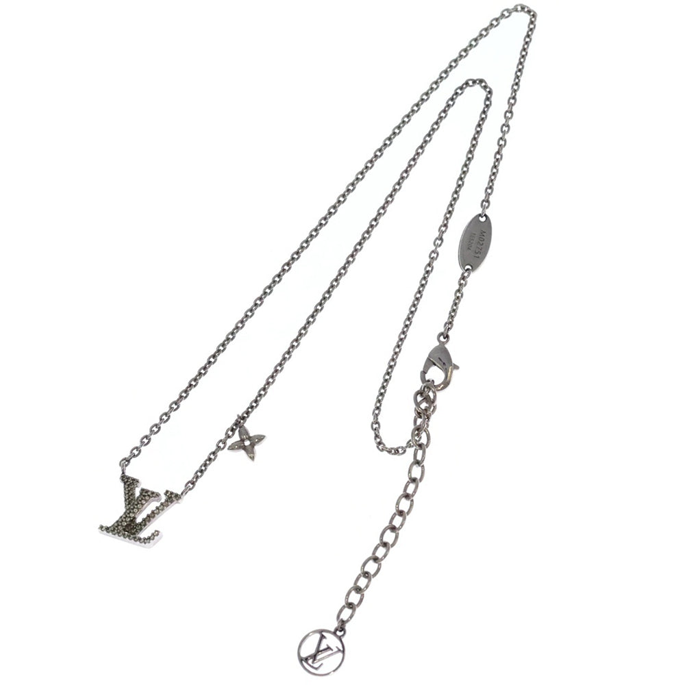 LOUIS VUITTON(ルイヴィトン) LV アイコニック ラインストーン ネックレス ペンダント チェーン シルバー M02751
