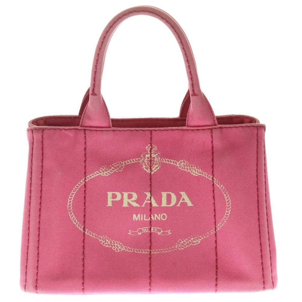 PRADA(プラダ) カナパ ミニ 2WAY ハンドバッグ ピンク キャンバス レディース