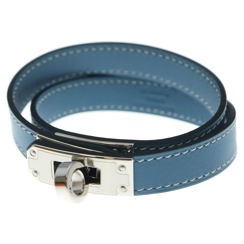 HERMES(エルメス) ケリーブレスレット シルバー金具 ブルー B刻印