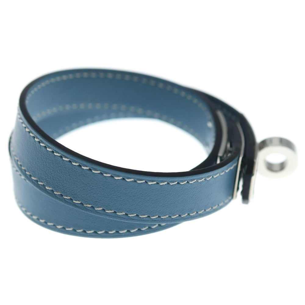 HERMES(エルメス) ケリーブレスレット シルバー金具 ブルー B刻印