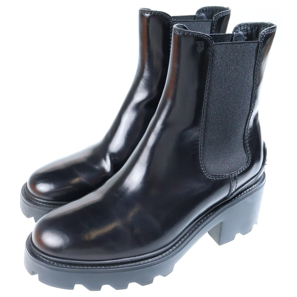 TOD'S(トッズ) ロゴ サイドゴアブーツ ブラック 36 1/2 レディース