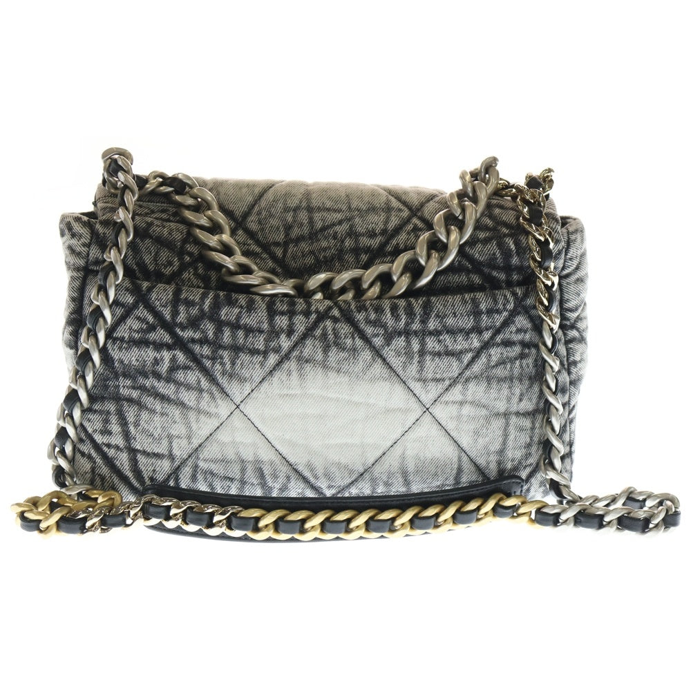 CHANEL(シャネル) シャネル19 フラップバッグ ショルダーバッグ グレー デニム レディース