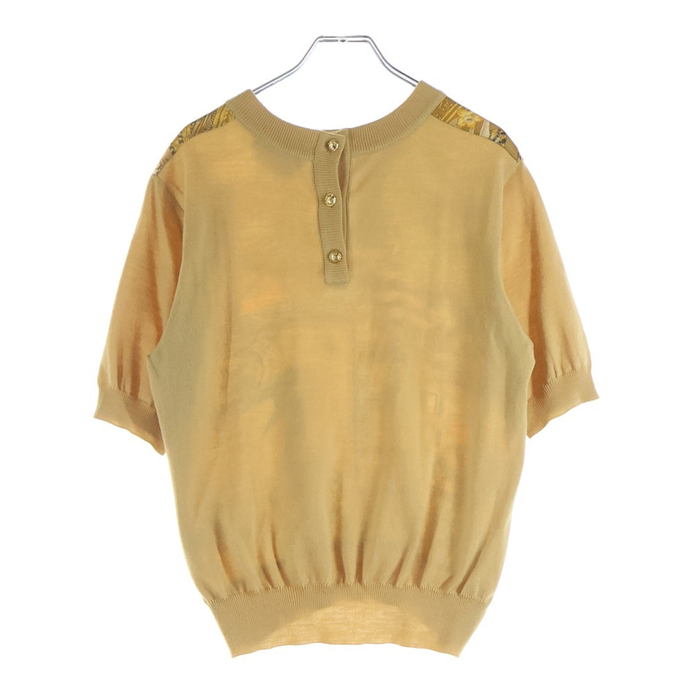 Salvatore Ferragamo(サルヴァトーレ フェラガモ) スカーフ切り替えニットカーディガン アンサンブル ゴールド レディース