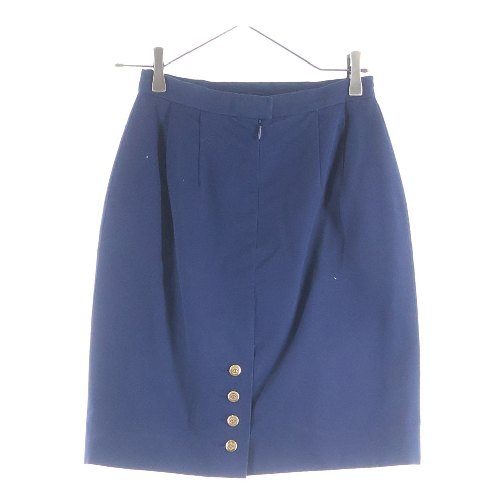 CHANEL(シャネル) ココマークボタン ノーカラ ジャケット ネイビー レディース