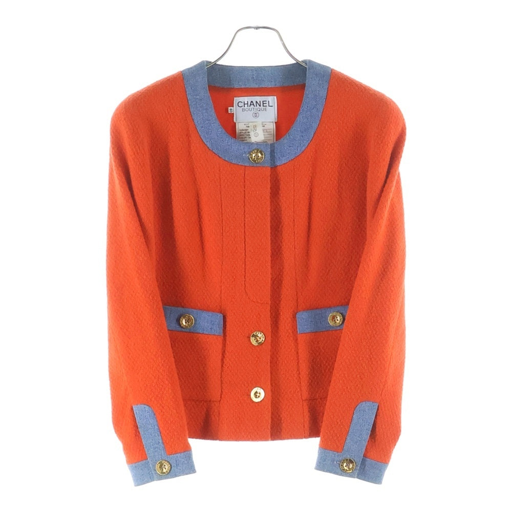 CHANEL(シャネル) ココマーク ボタン デニム セットアップ オレンジ/インディゴ レディース