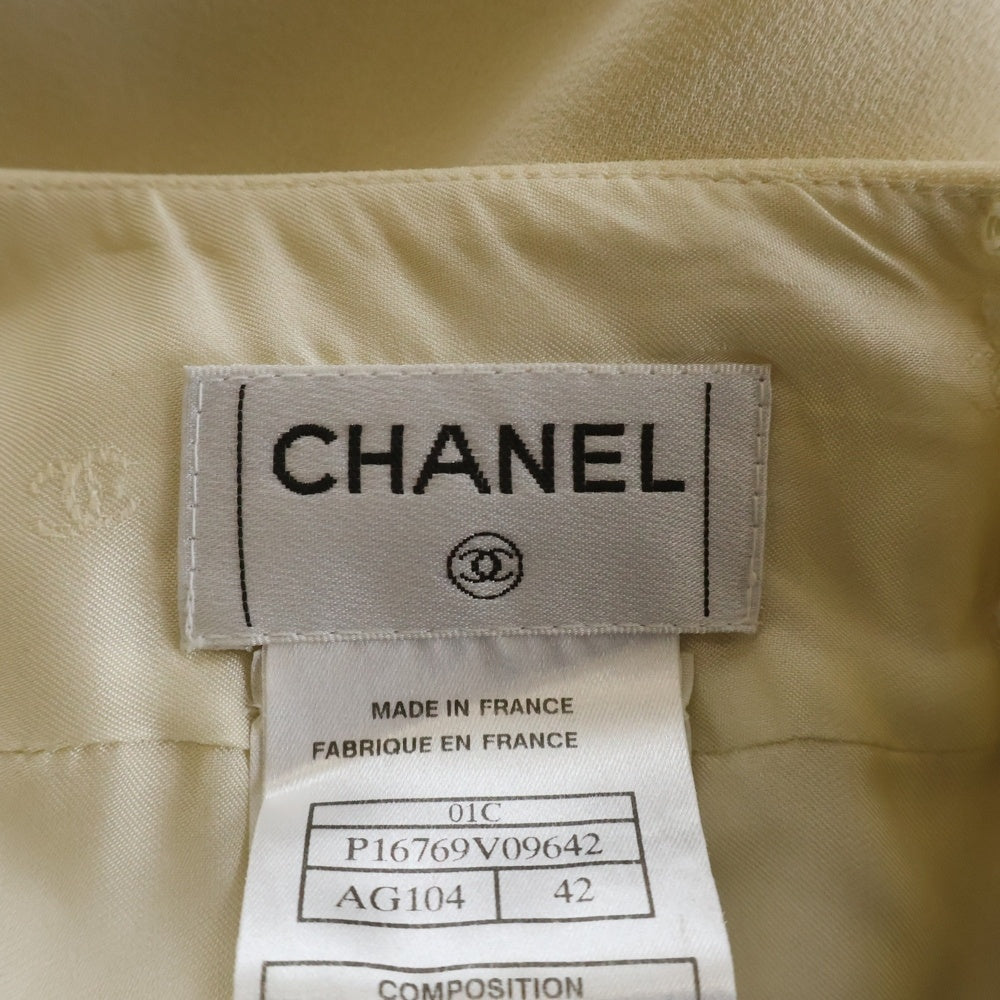 CHANEL(シャネル) シルク フレアスカート アイボリー レディース