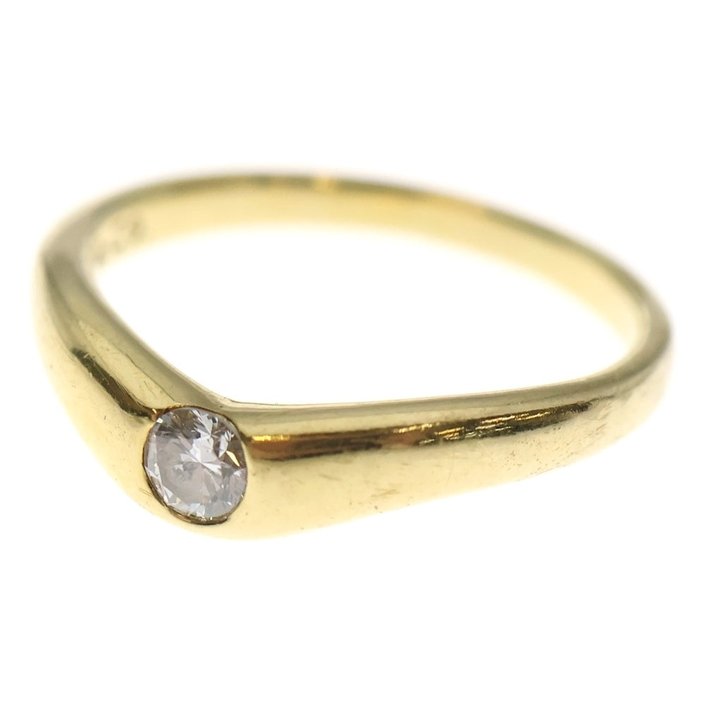 TIFFANY & Co.(ティファニー) カーブドバンド 1P ダイヤリング 指輪 K18YG イエローゴールド レディース