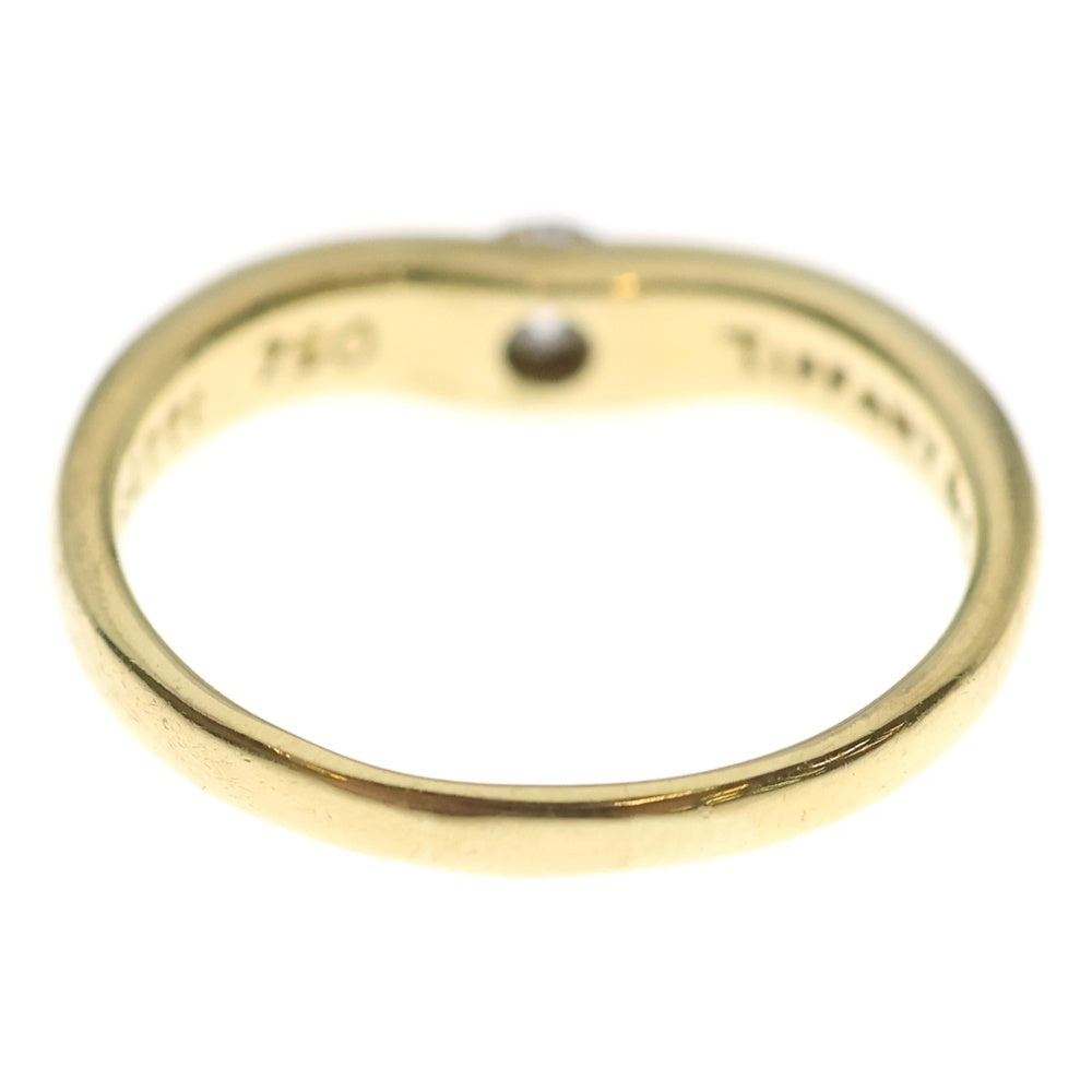 TIFFANY & Co.(ティファニー) カーブドバンド 1P ダイヤリング 指輪 K18YG イエローゴールド レディース