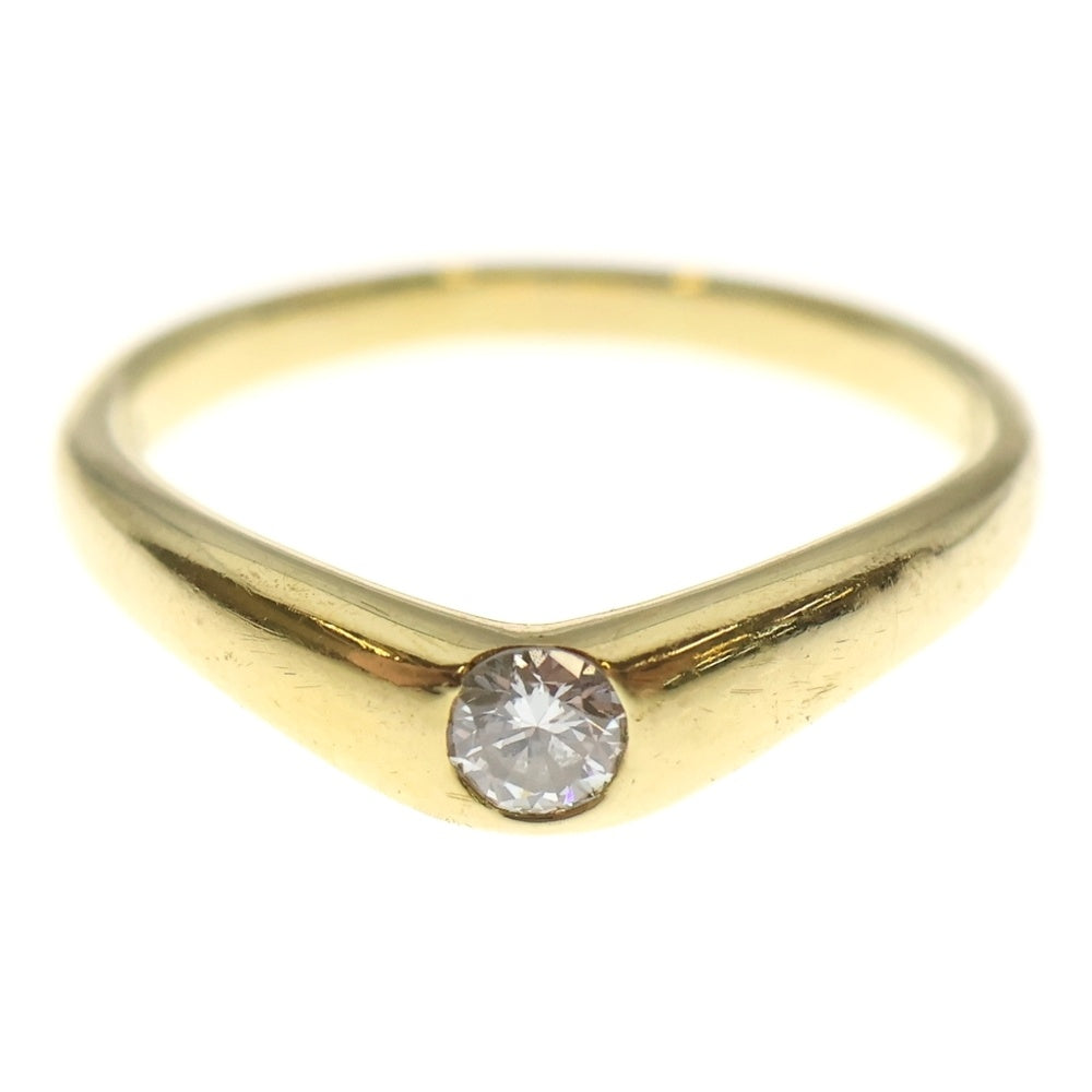 TIFFANY & Co.(ティファニー) カーブドバンド 1P ダイヤリング 指輪 K18YG イエローゴールド レディース