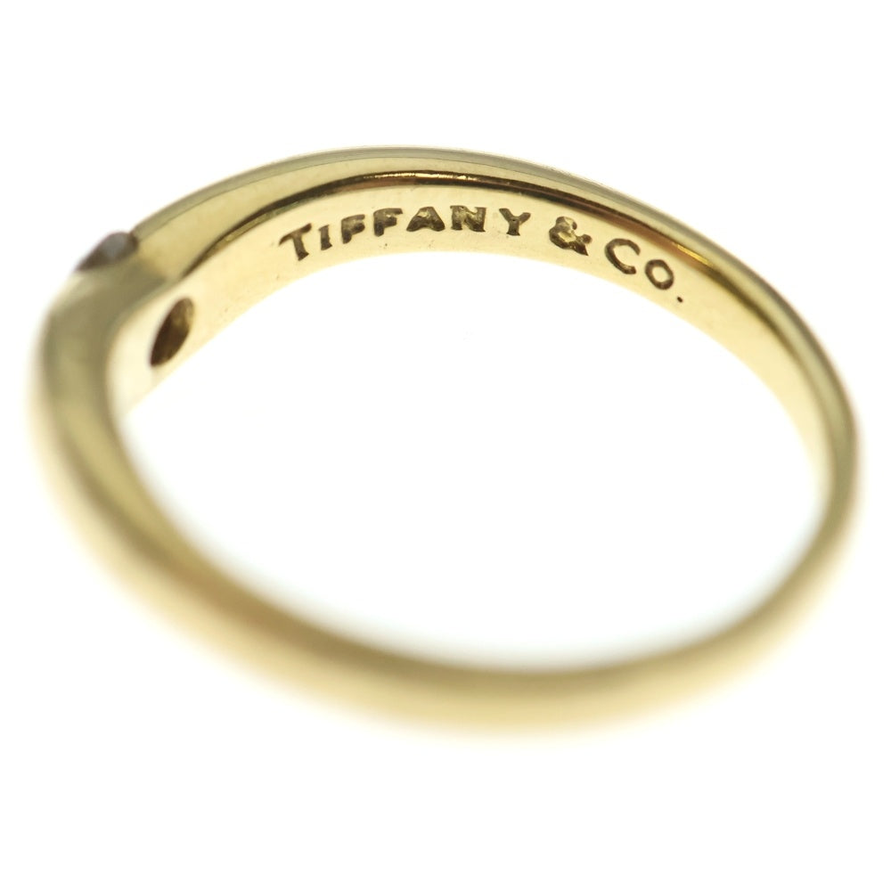 TIFFANY & Co.(ティファニー) カーブドバンド 1P ダイヤリング 指輪 K18YG イエローゴールド レディース