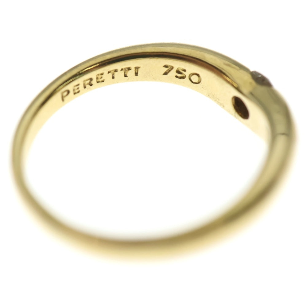 TIFFANY & Co.(ティファニー) カーブドバンド 1P ダイヤリング 指輪 K18YG イエローゴールド レディース