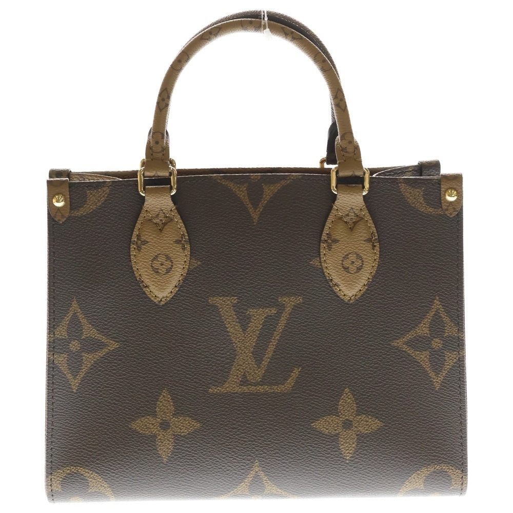 LOUIS VUITTON(ルイヴィトン) モノグラムジャイアント オンザゴーPM ブラウン PVC 2WAY ハンドバッグ ショルダーバッグ M46373 ICタイプ レディース