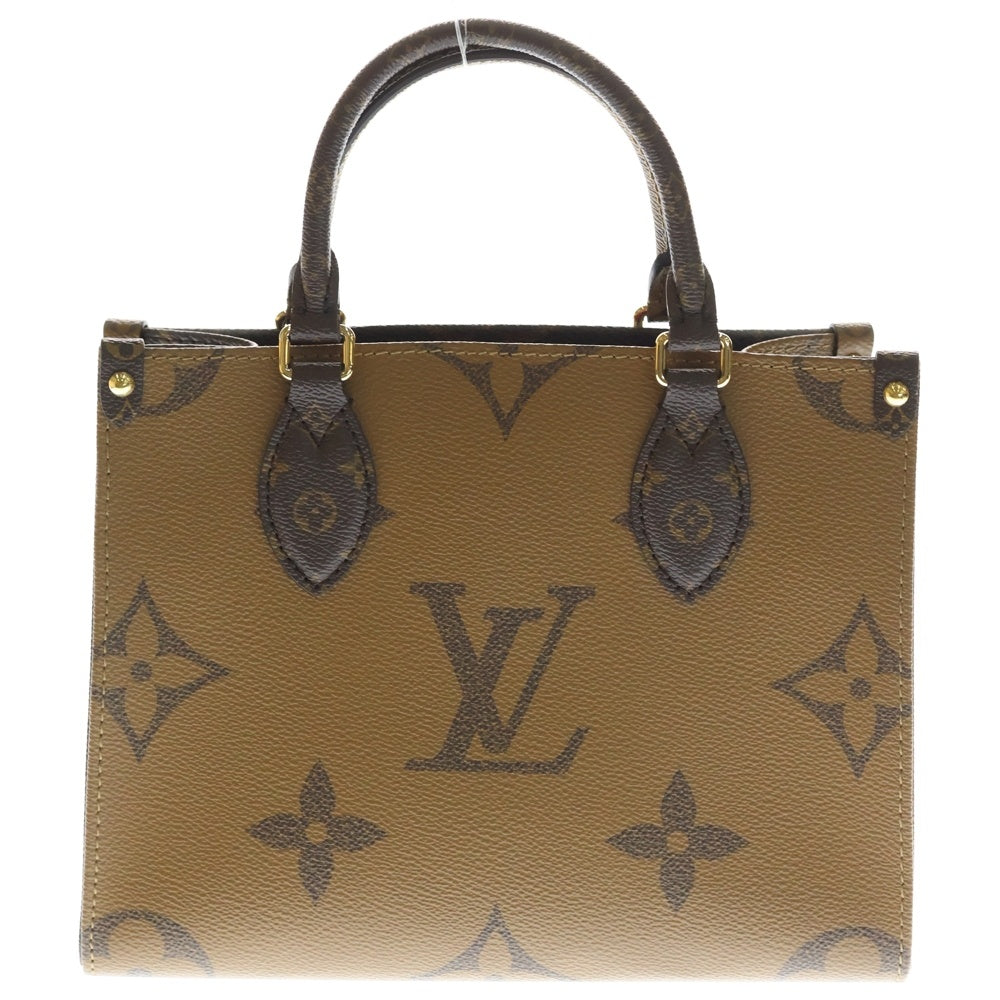 LOUIS VUITTON(ルイヴィトン) モノグラムジャイアント オンザゴーPM ブラウン PVC 2WAY ハンドバッグ ショルダーバッグ M46373 ICタイプ レディース