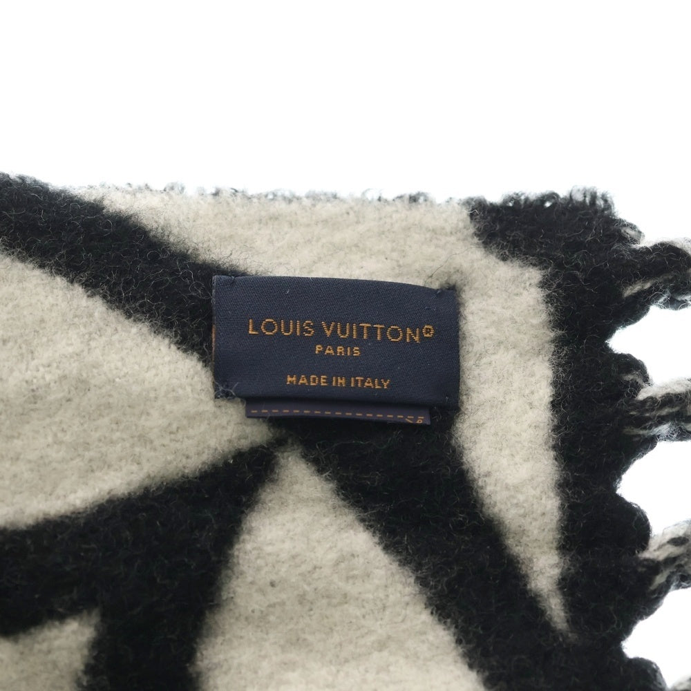 LOUIS VUITTON(ルイヴィトン) LVメダリオンフリンジマフラー ブラック M79202 レディース