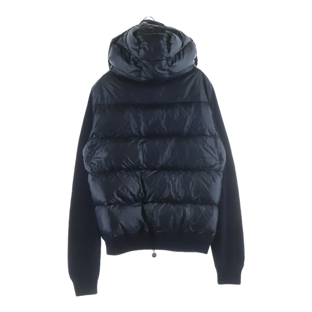 MONCLER(モンクレール) MAGLIONE TRICOT CARDIGAN ダウン切替 ジップアップニットパーカー フーディー ネイビー