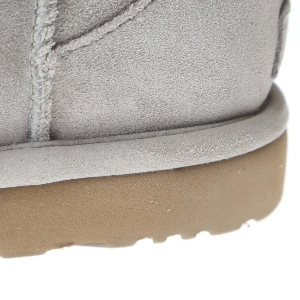 UGG(アグ) スエードレザー カットアウト ムートン ショートブーツ グレー レディース