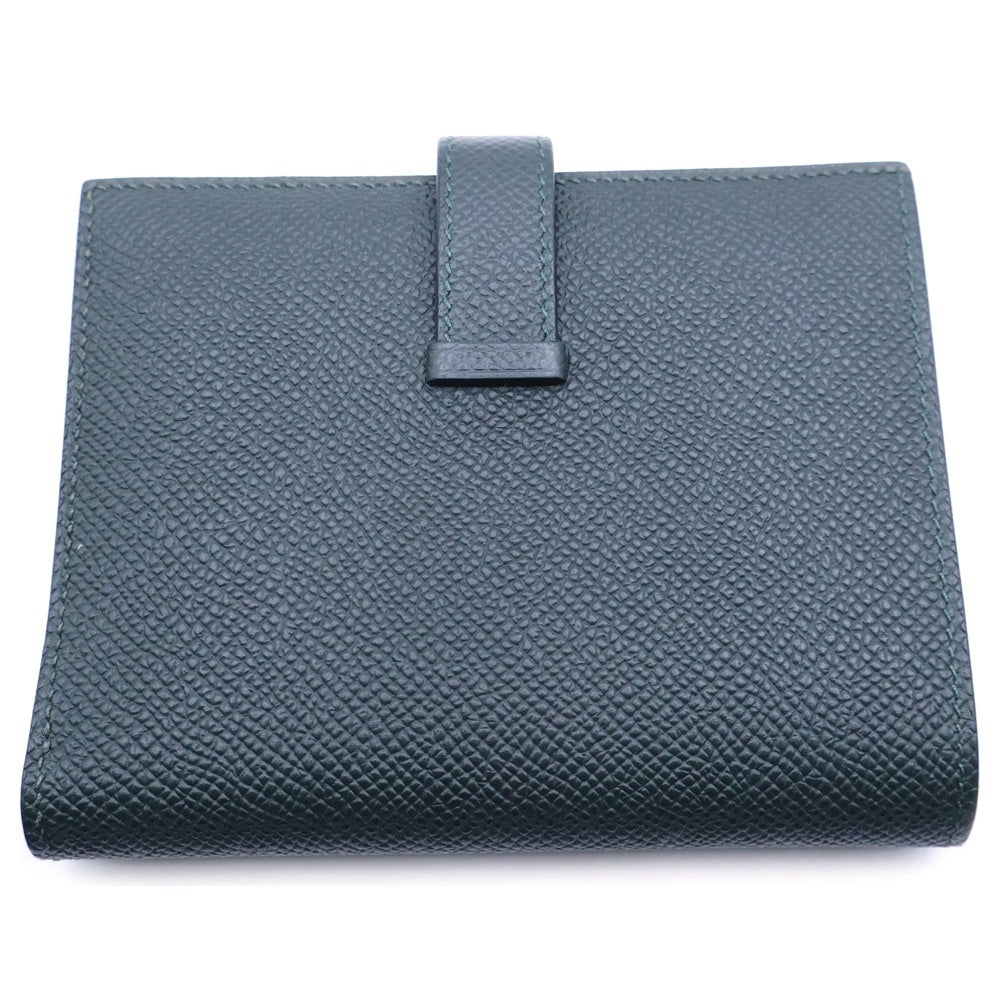 HERMES(エルメス) ベアン コンパクト コンパクトウォレット 二つ折り財布 コインケース ダークグリーン ヴォーエプソン ゴールド金具 W刻印