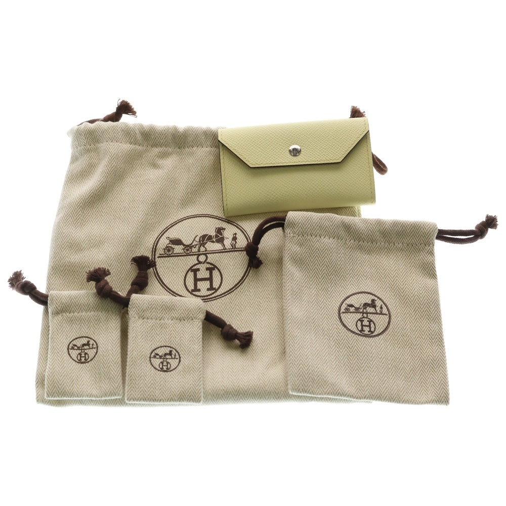 HERMES(エルメス) ケリー ポケット ベルト イエロー ヴォーエプソン シルバー金具 W刻印 レディース
