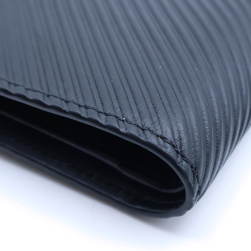 LOEWE(ロエベ) スリム コンパクトウォレット 二つ折り財布 コインケース ブラック テクスチャードクラッシックカーフレザー シルバー金具