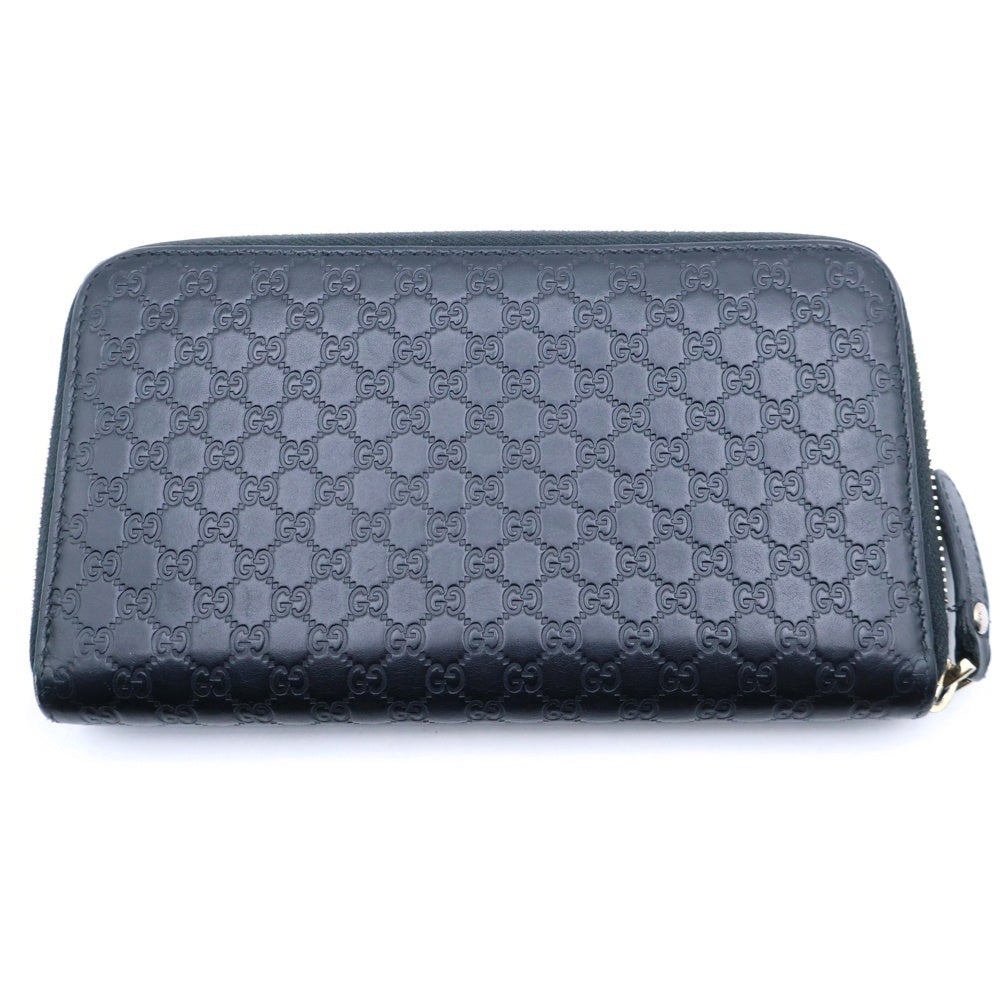 GUCCI(グッチ) グッチシマ 長財布 ロングウォレット カードケース ブラック レザー 449391 ゴールド金具