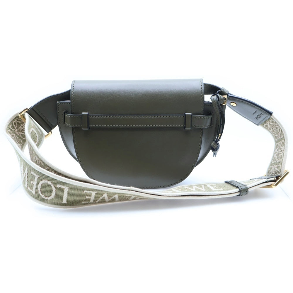 LOEWE(ロエベ) ゲートデュアル ミニ ショルダーバッグ ミニバッグ グリーン カーキ レザー ゴールド金具 レディース