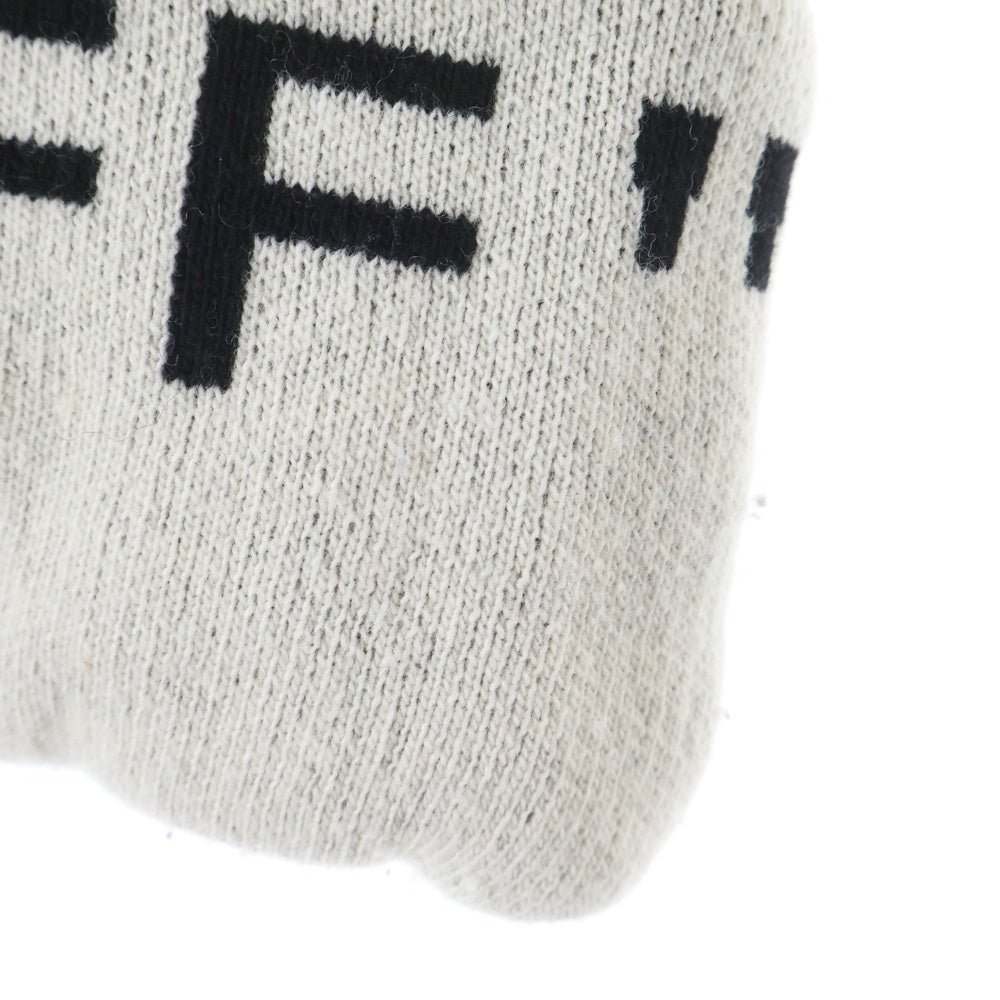 OFF-WHITE(オフホワイト) カフスオーバー モックネック クロップドニットセーター アイボリー レディース
