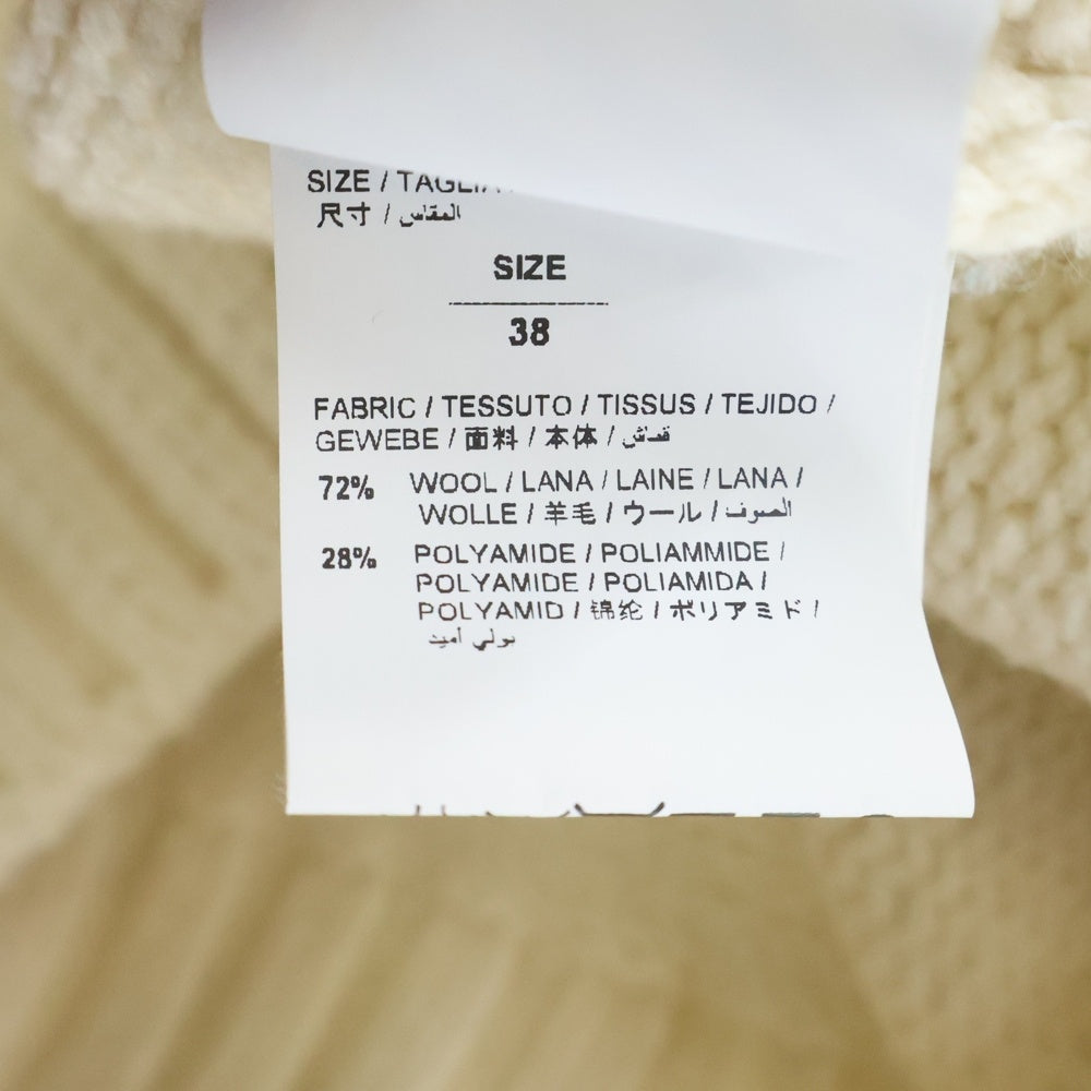 OFF-WHITE(オフホワイト) カフスオーバー モックネック クロップドニットセーター アイボリー レディース