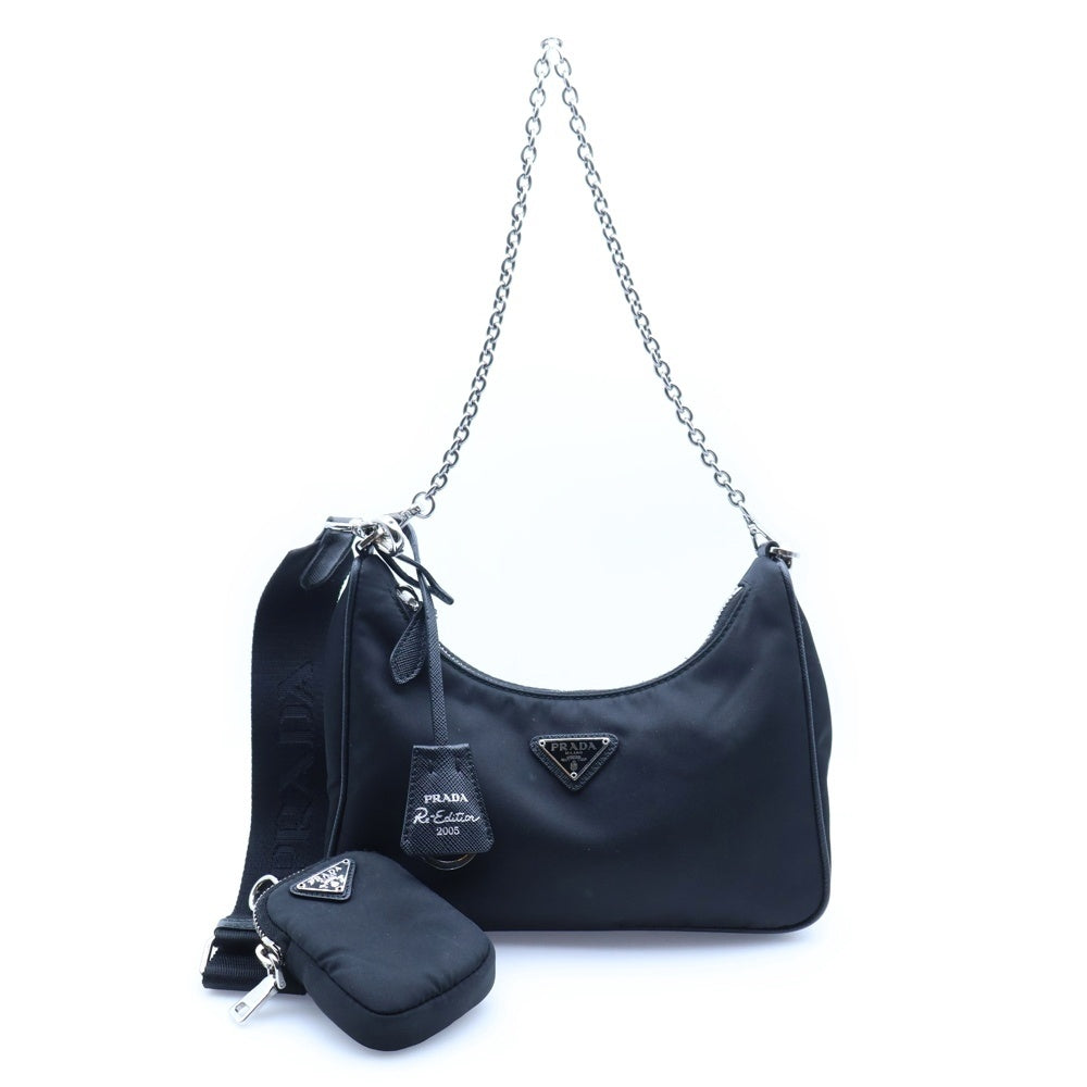 PRADA(プラダ) Re-Edition2005 サフィアーノ リナイロン ショルダーバッグ ブラック 1BH204 レディース