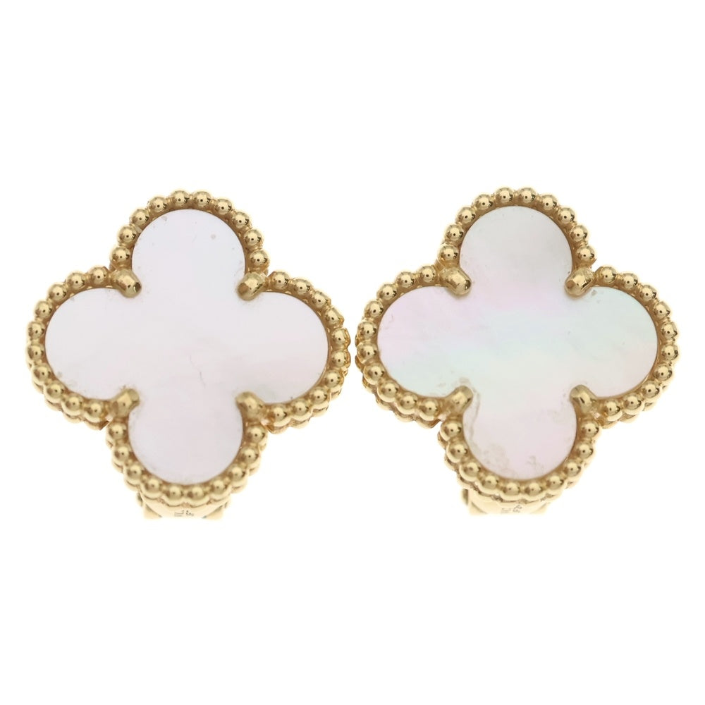 Van Cleef & Arpels(ヴァンクリーフアンドアーペル) ヴィンテージアルハンブラ マザーオブパール ピアス イヤリング Au750 K18 YG イエローゴールド VCARA44100 レディース