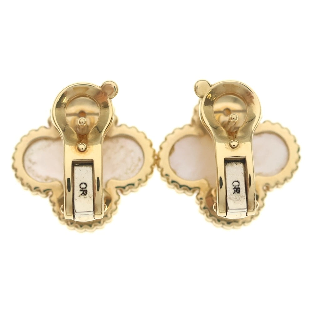 Van Cleef & Arpels(ヴァンクリーフアンドアーペル) ヴィンテージアルハンブラ マザーオブパール ピアス イヤリング Au750 K18 YG イエローゴールド VCARA44100 レディース